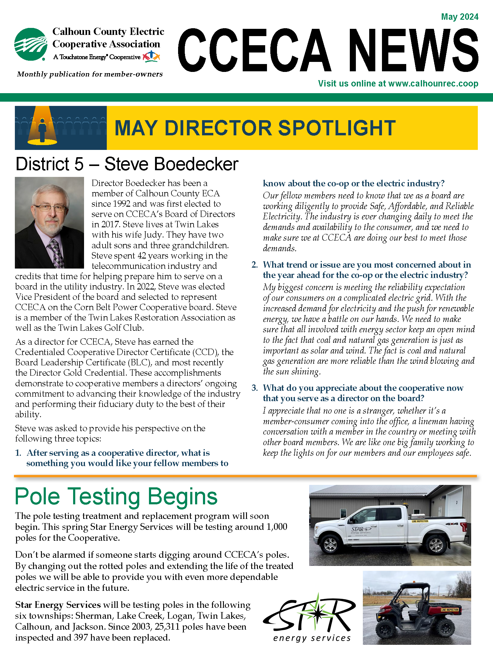 Member Newsletter | Calhoun County Electric Cooperative Association